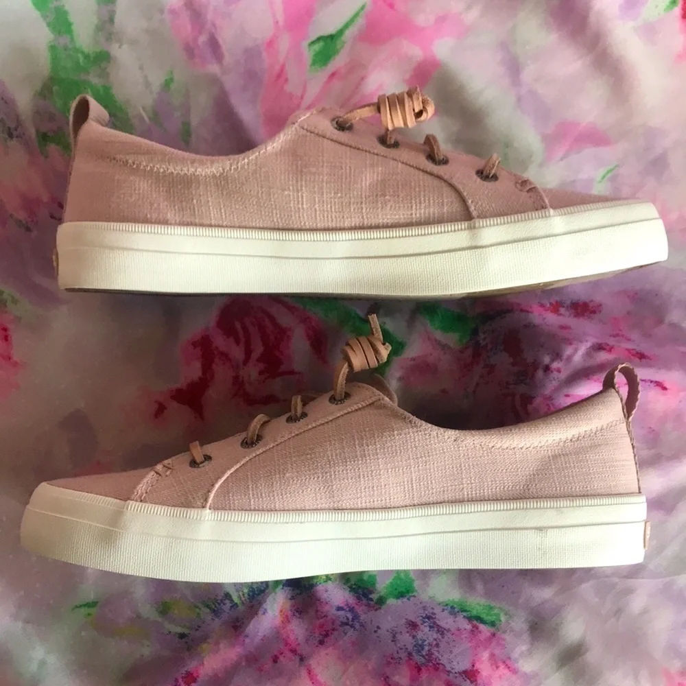 Brand New Sperry Top Siders Slip On Sneakers Pale Pink Boat Shoes